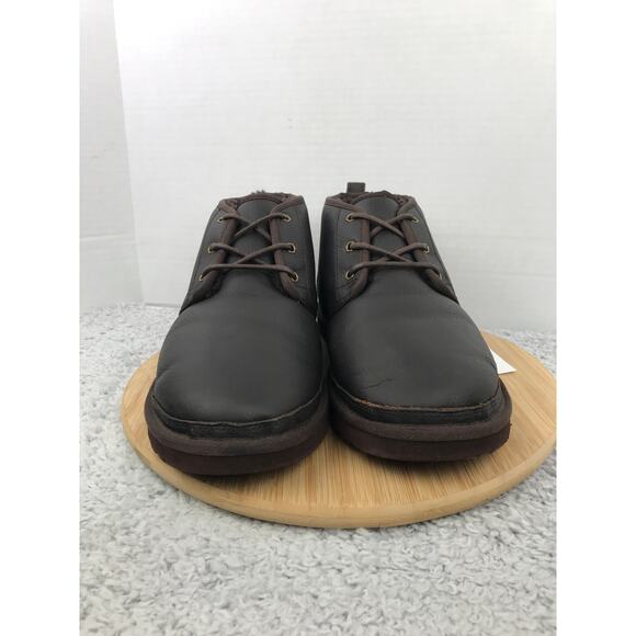 Ugg Neumel Brown Leather Fur Lined Casual Daily Winter Boots Mens 13 1008908 - Picture 4 of 12